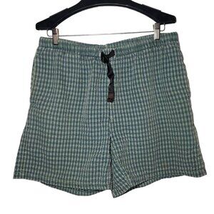 VTG Gramicci Volley Shorts Women's L Plaid Cotton Belted Hiking Camping Climbing